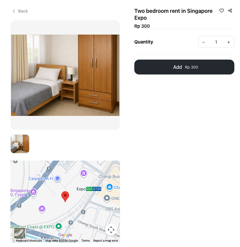 Google Maps location embedded on a product page