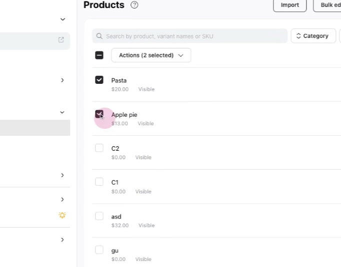 Bulk product upload with CSV file