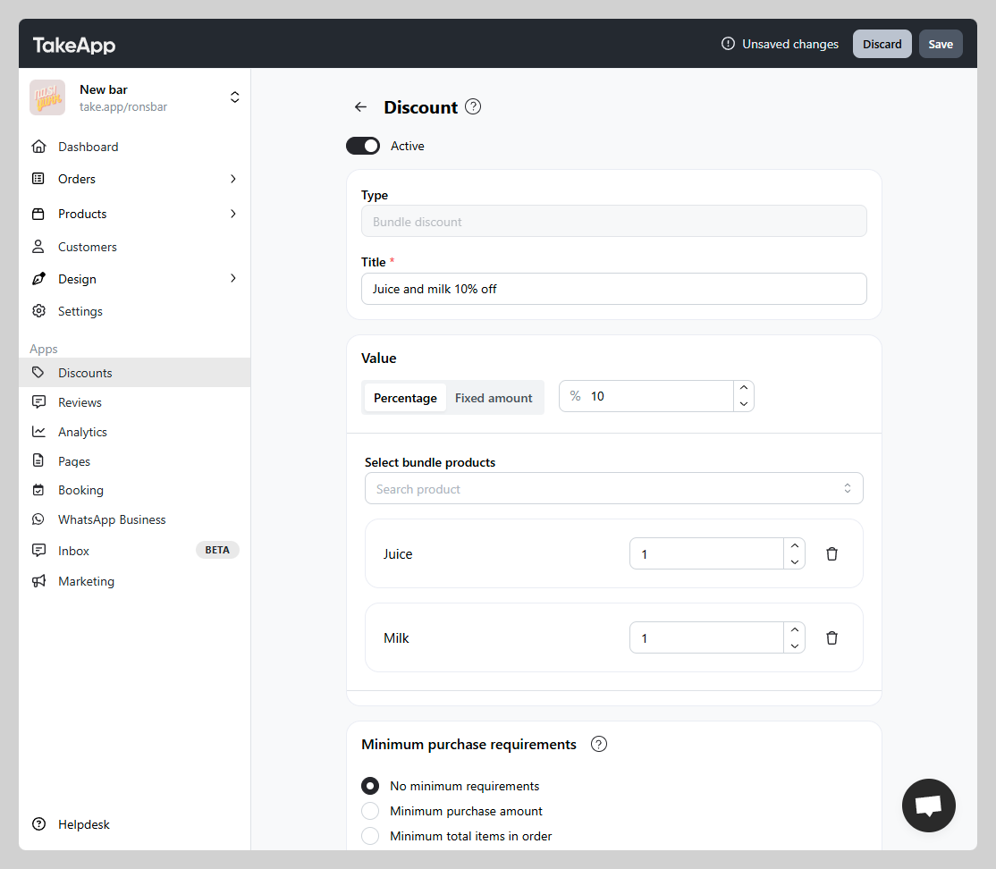 Create bundle discount