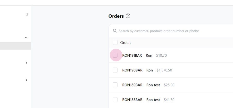 Download orders as PDF files