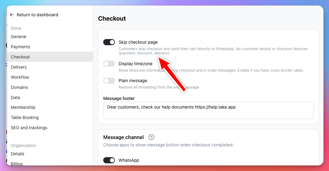 Skip Checkout Page