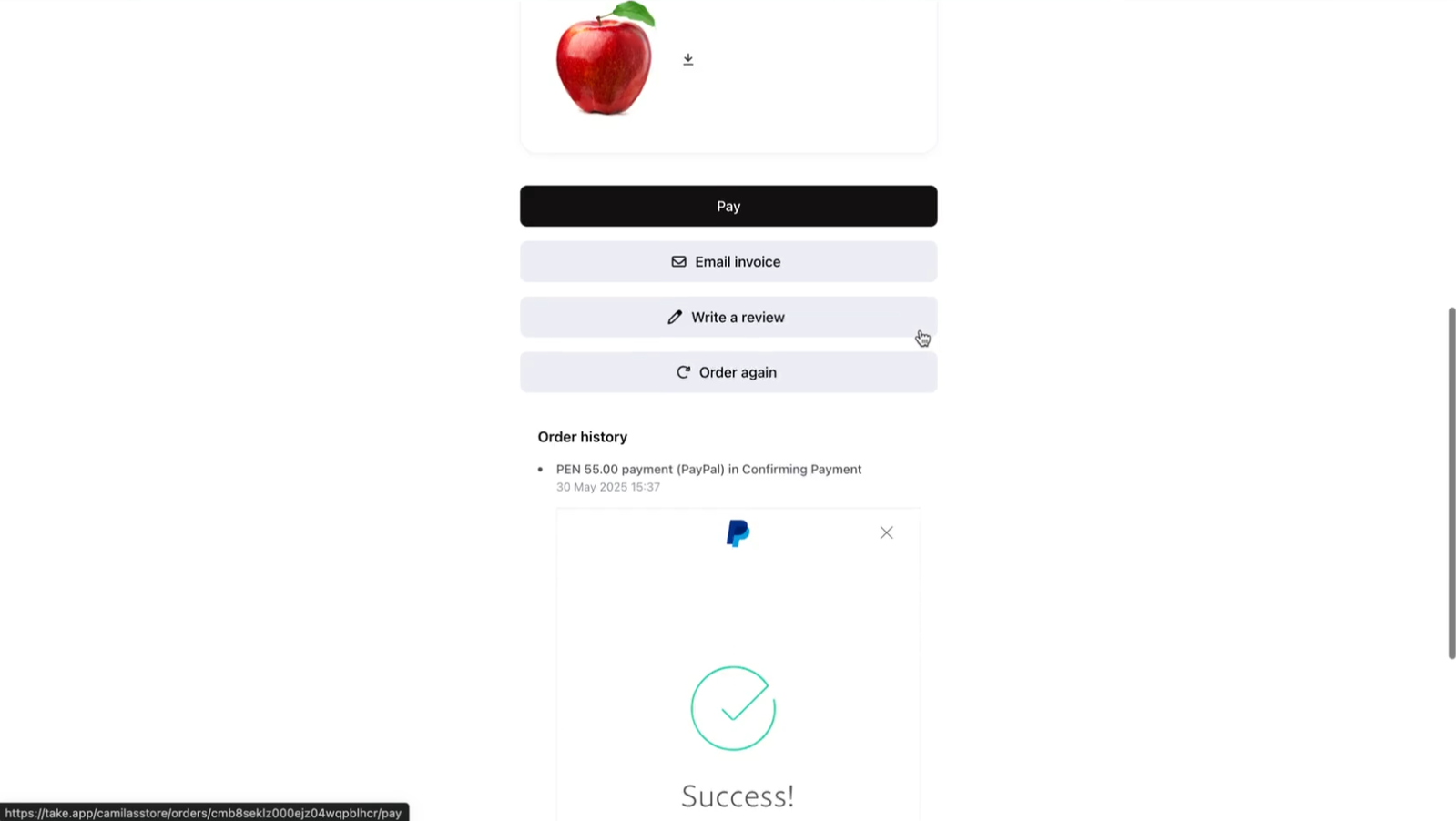Payment proof upload
