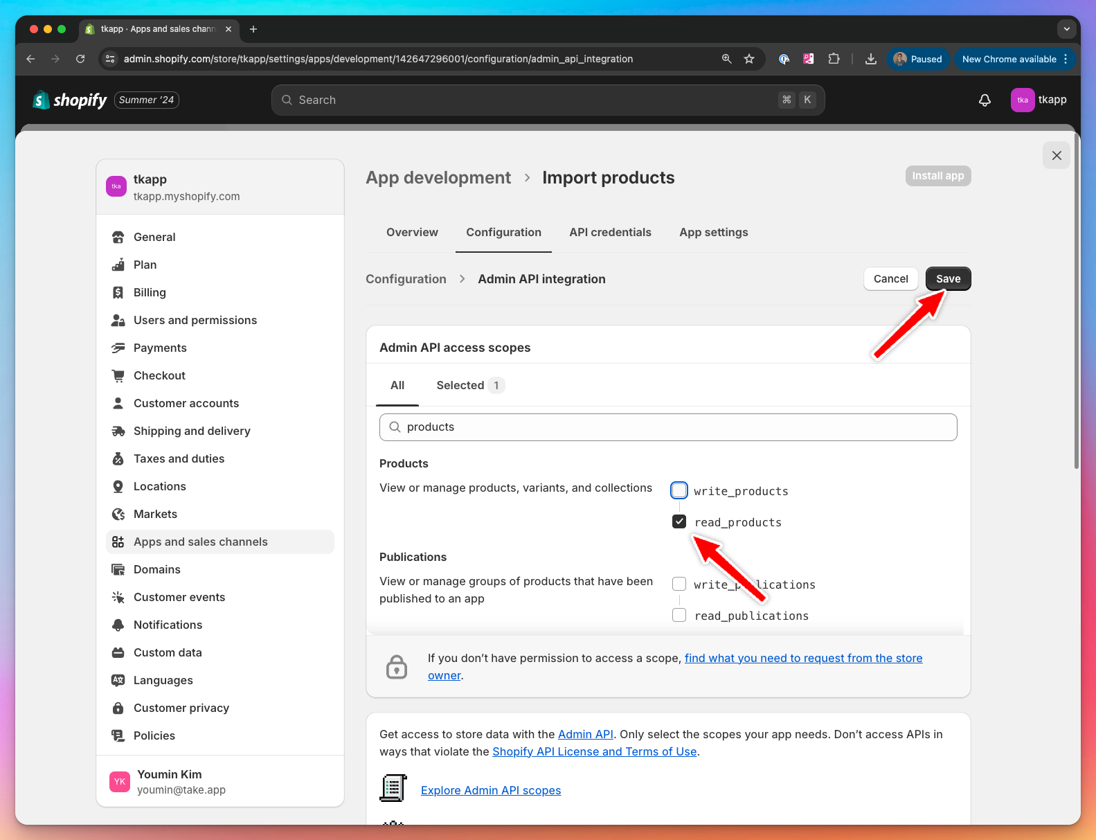 Add product read permission