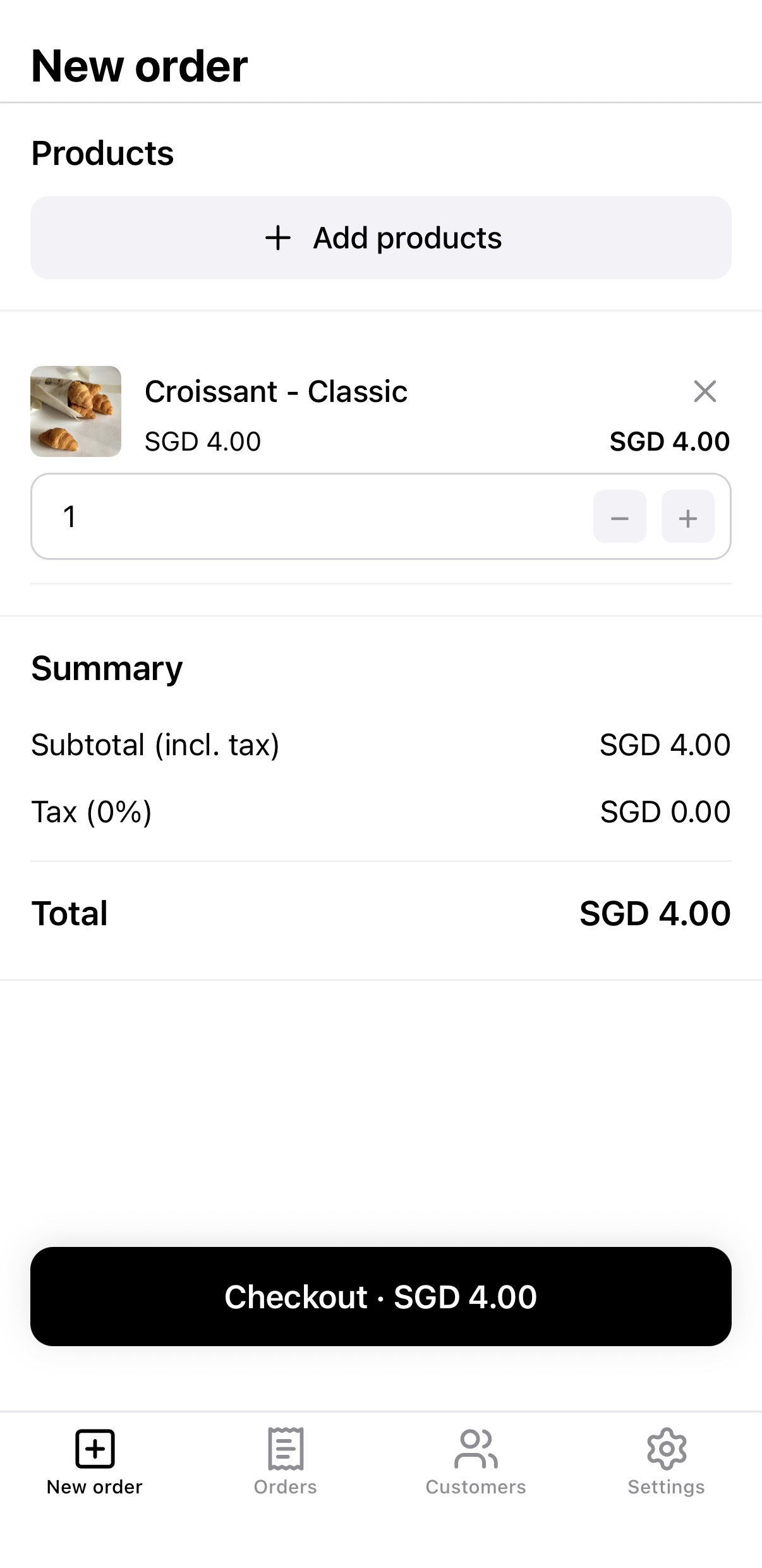 Create orders - Mobile POS App