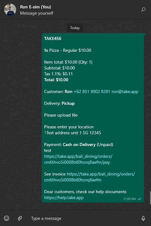 Create orders