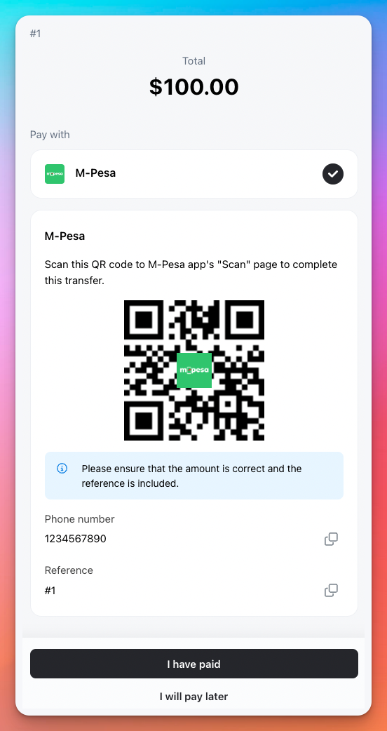 M-Pesa Payment