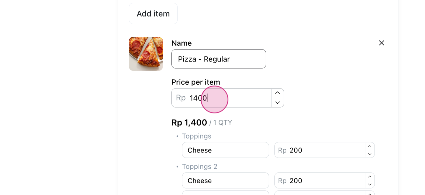 Edit Order Item Details