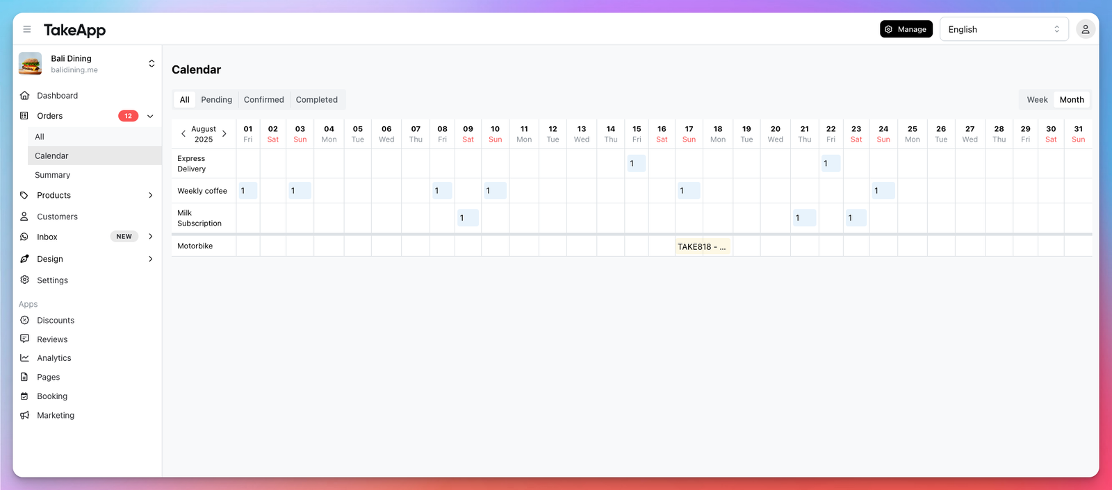 Booking Products