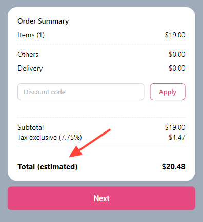 Product with estimated price