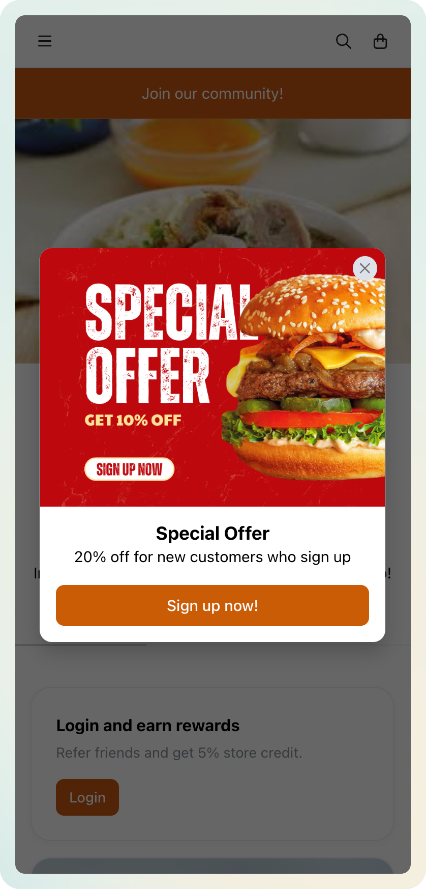 Popup Banner