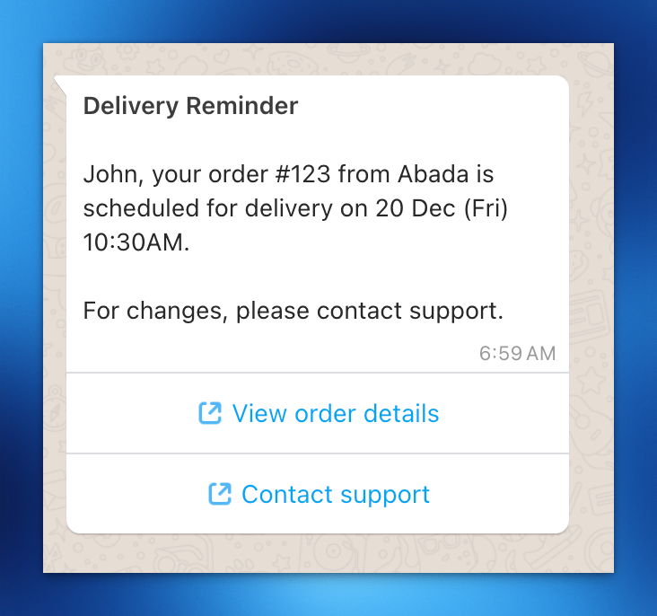 Delivery Reminder - Automated WhatsApp
