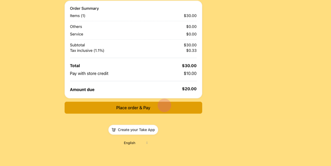 Store Credit Partial Payment