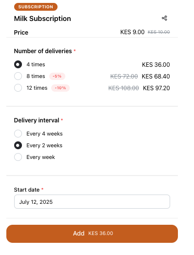 Subscription Products and Orders