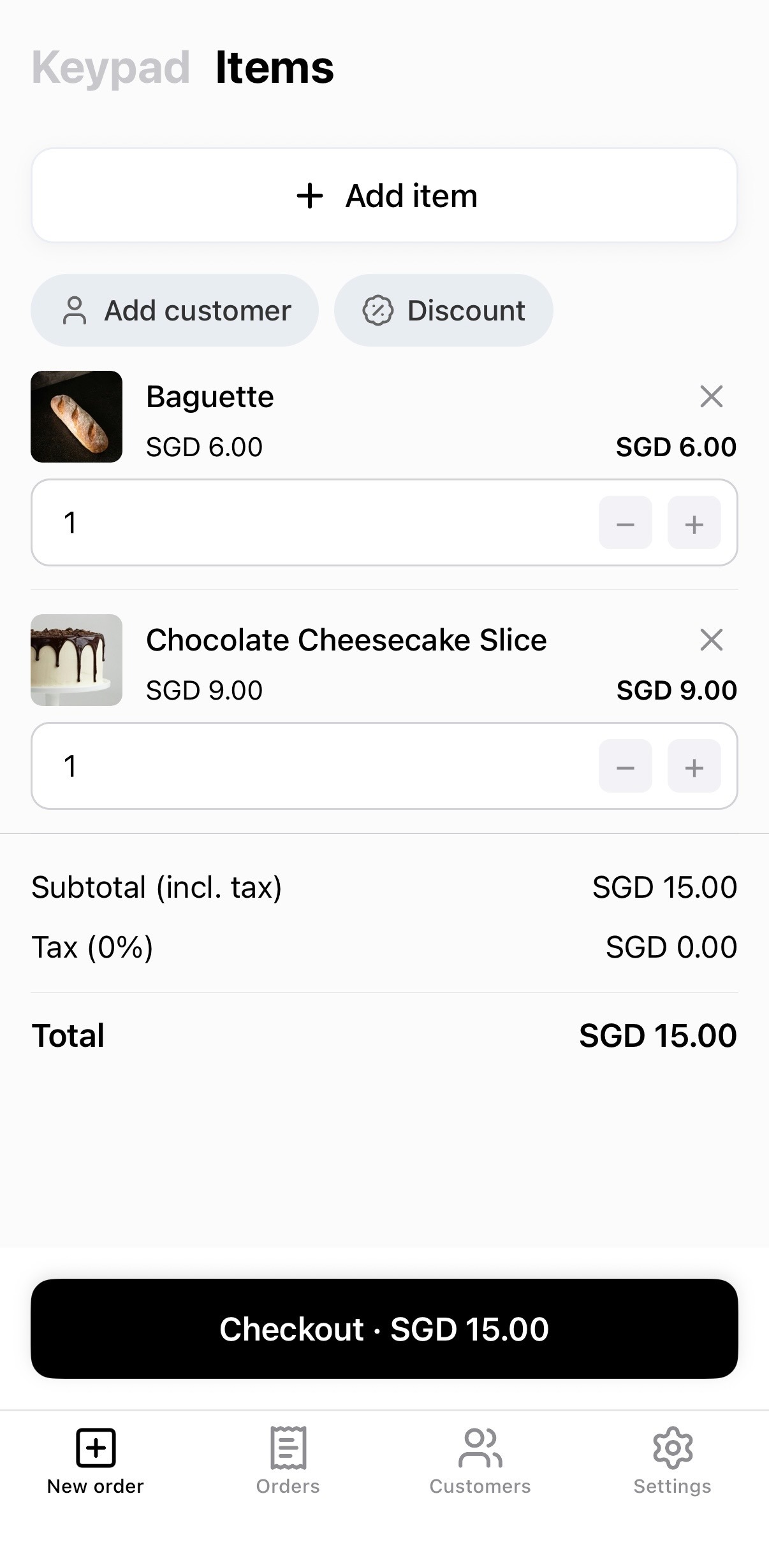 Create orders - Mobile POS App