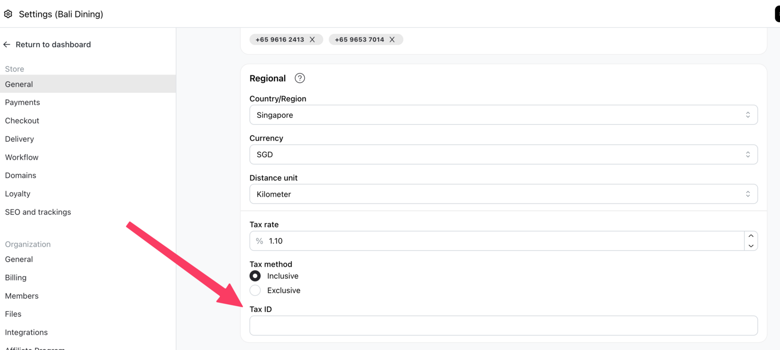 Add company information in invoice