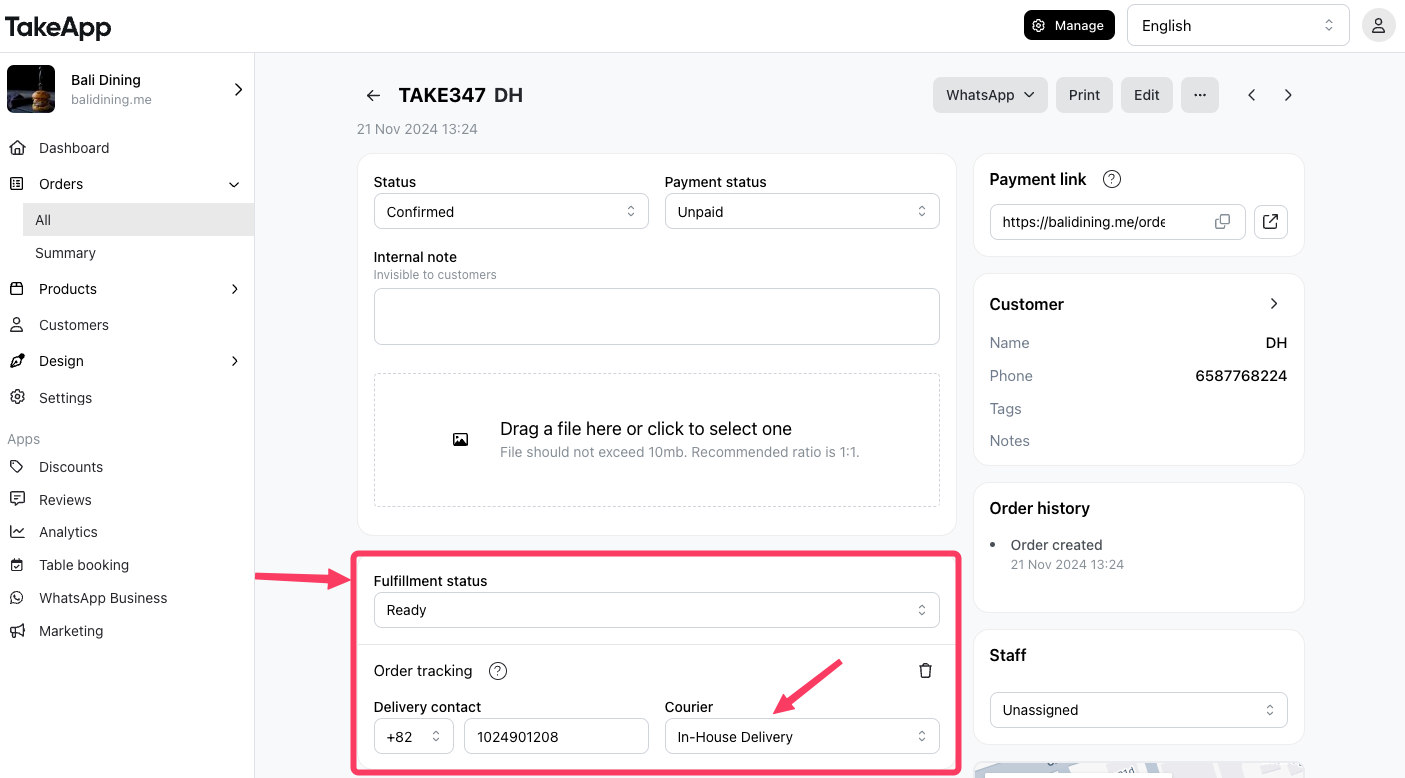 Order Fulfillment (Ready) - Send Automated WhatsApp to Driver