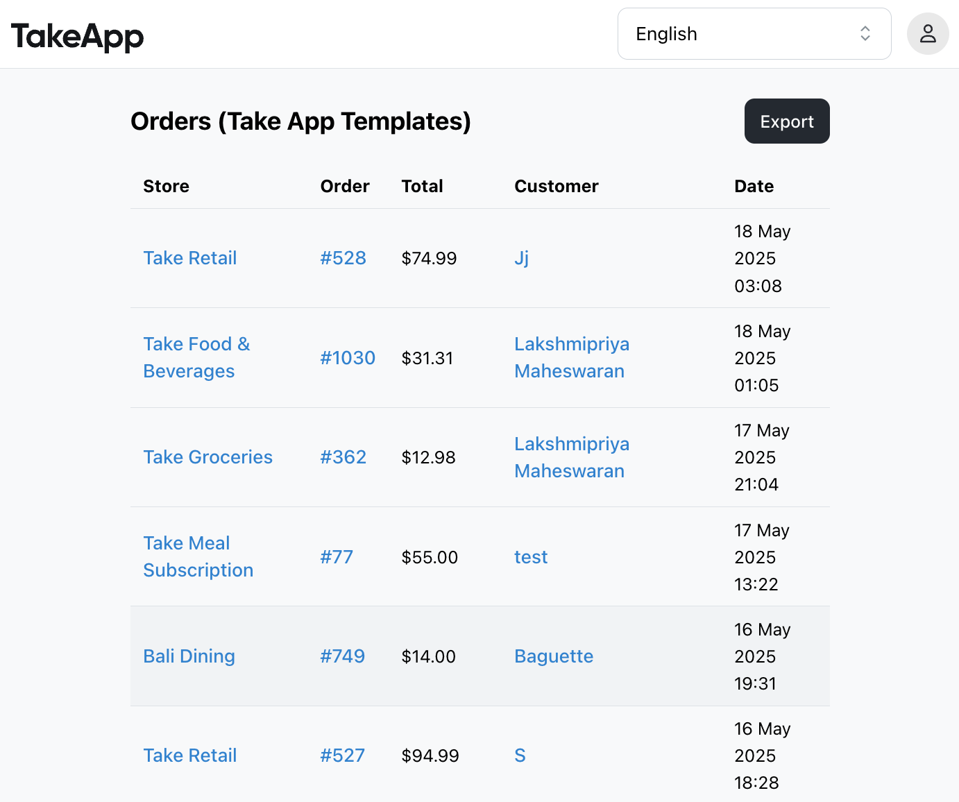 View orders across all your stores