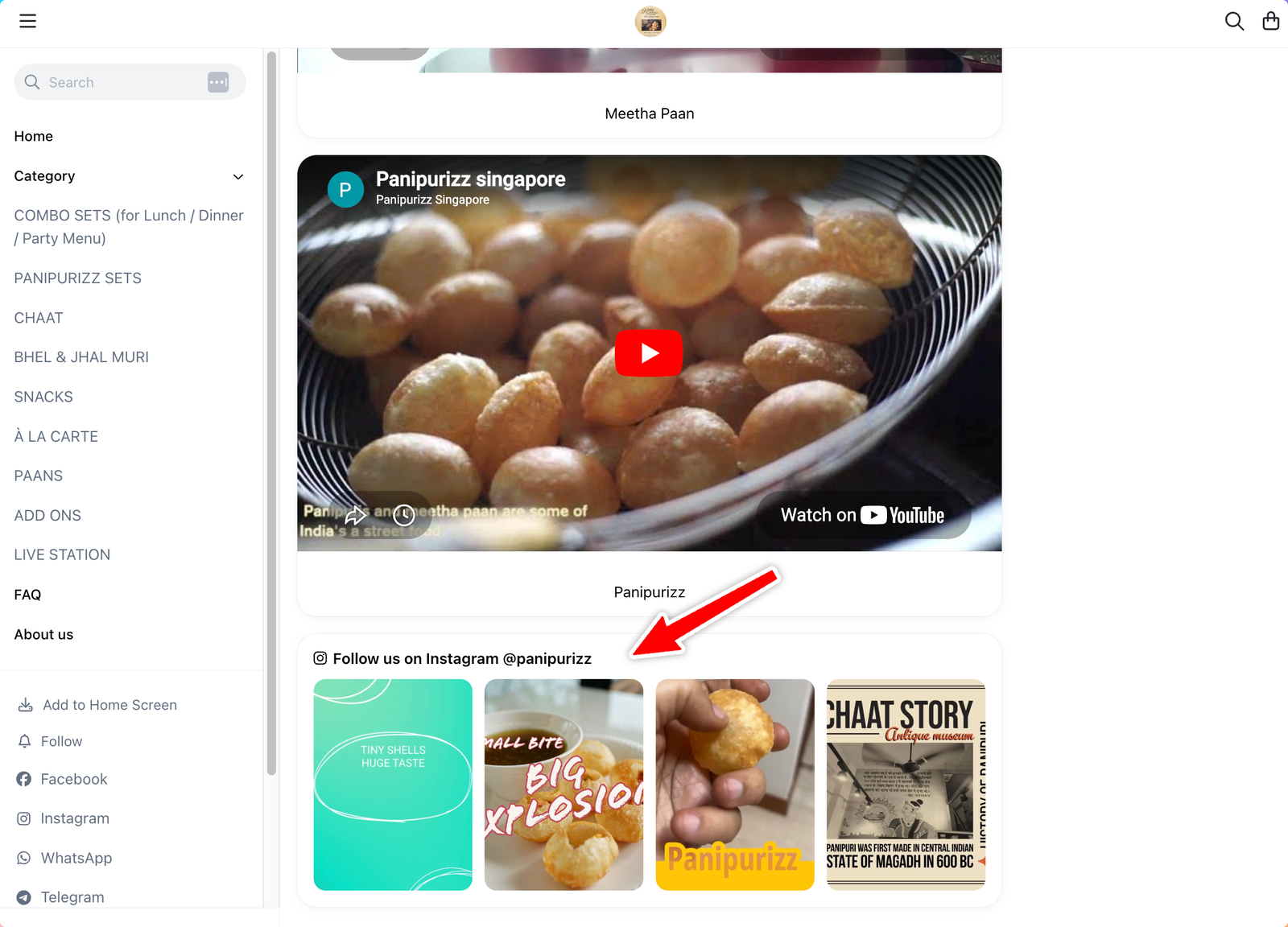 Instagram Card on Your Store