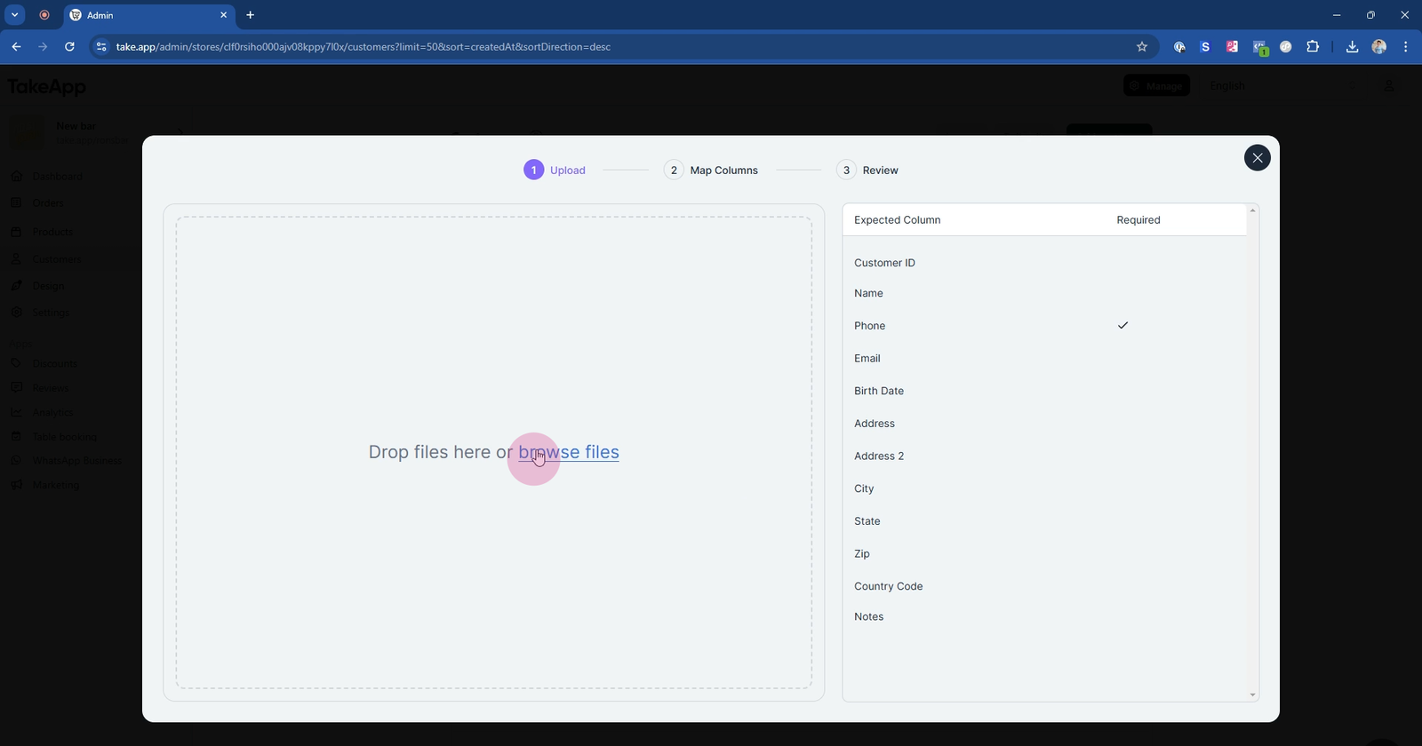 Customer Import (CSV)