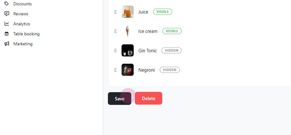 Changing product sequence