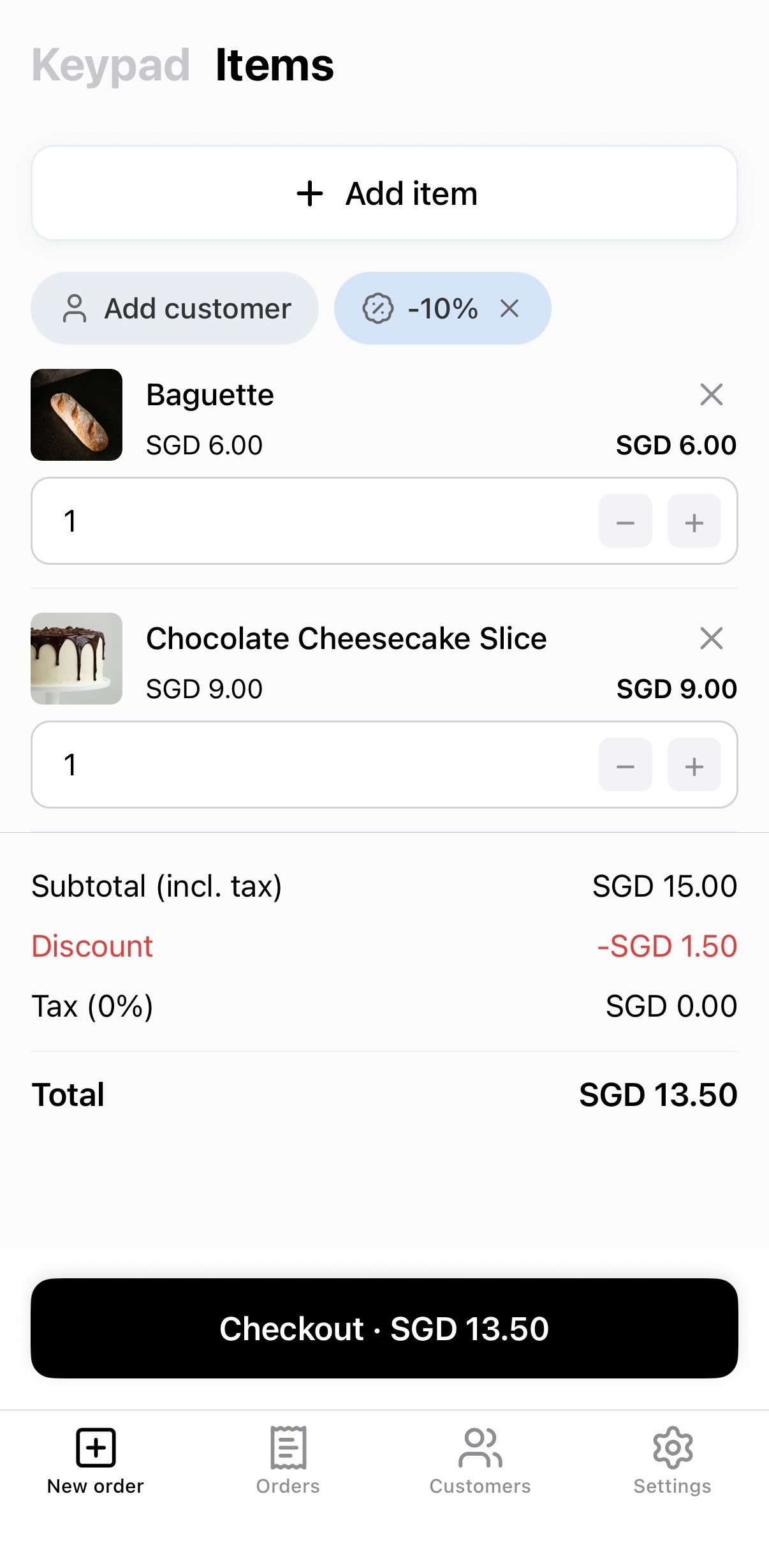 Create orders - Mobile POS App