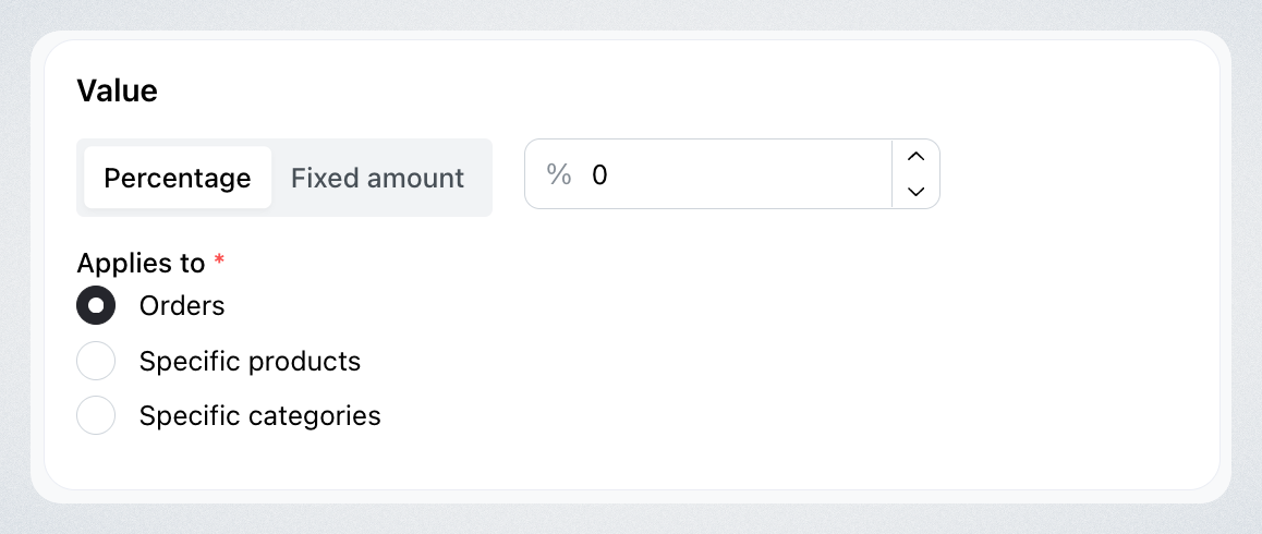 Create discount code