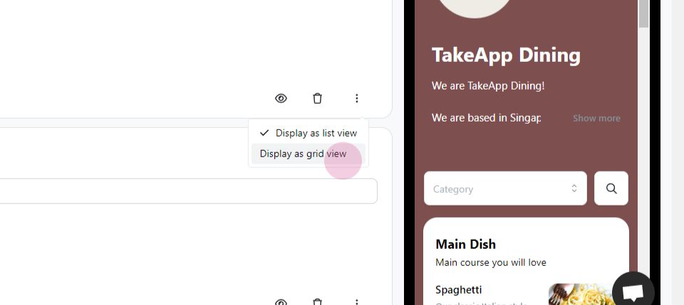 Change product view to Grid or List