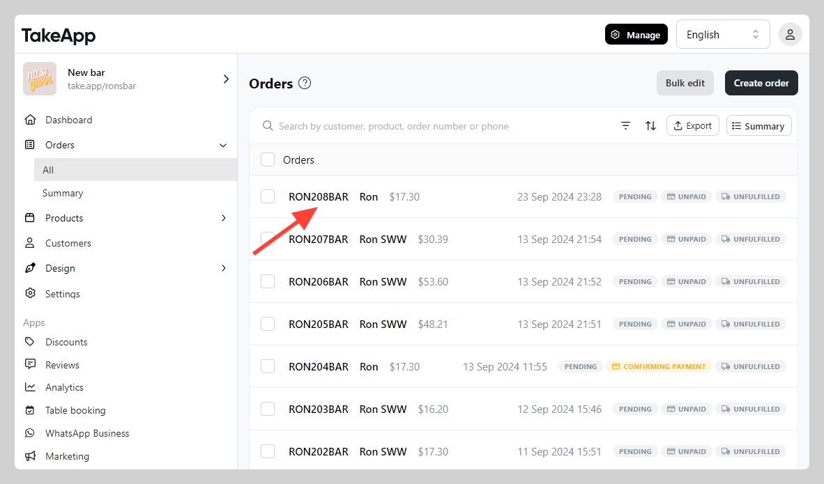 Sharing invoice link