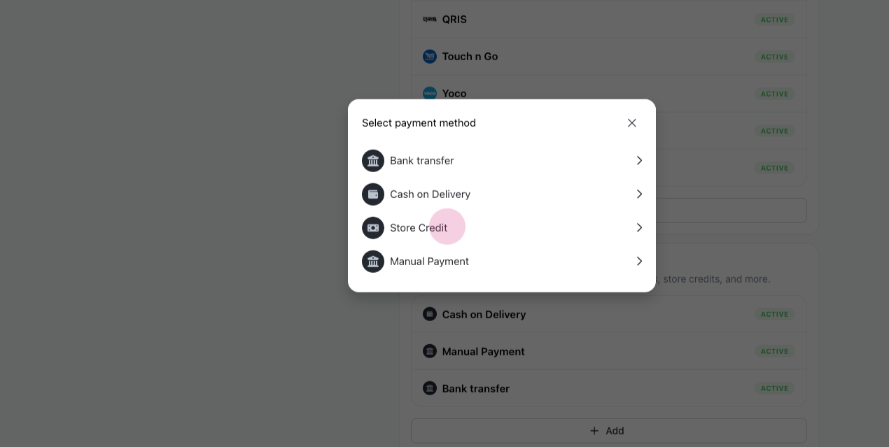 Store Credit Partial Payment