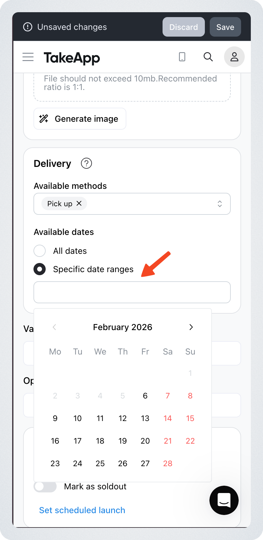 Pre-order Products (Delivery Date Range)