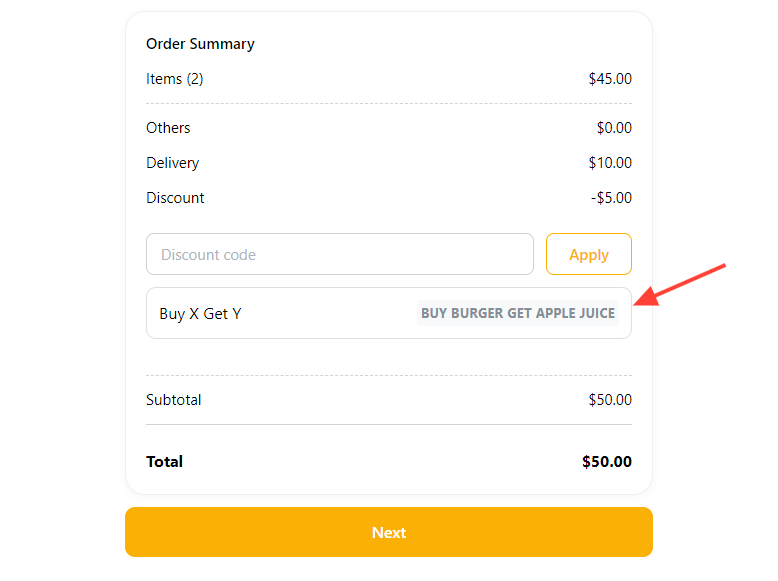 Create Buy X get Y discount