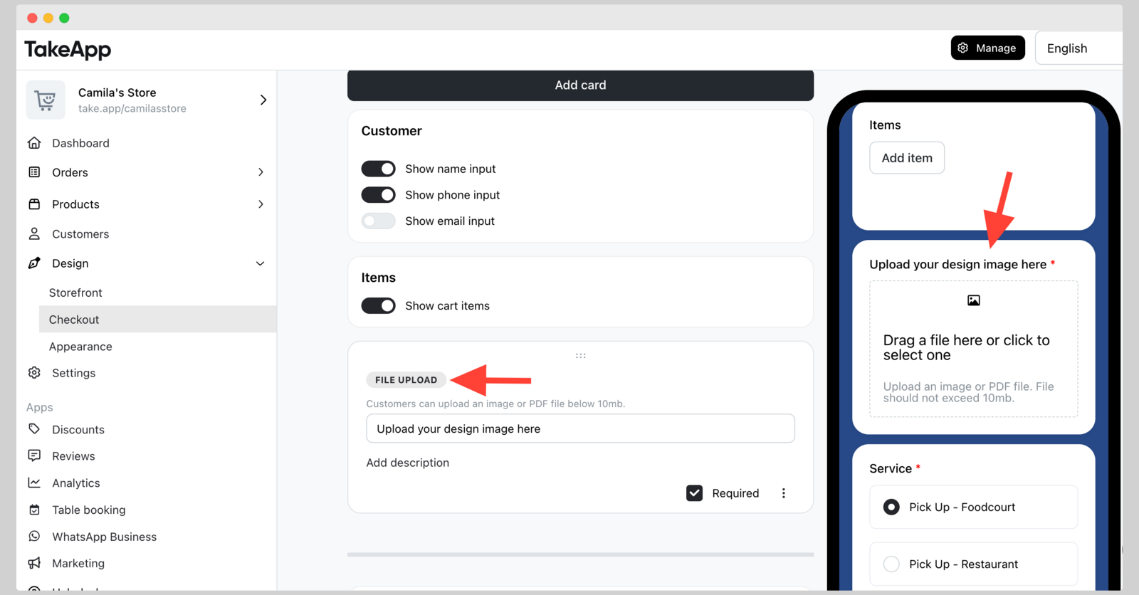 Upload images or files for buyer