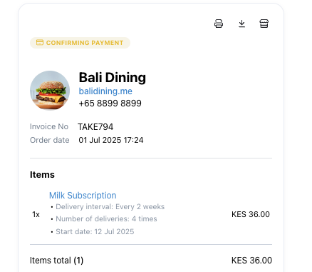 Subscription Products and Orders