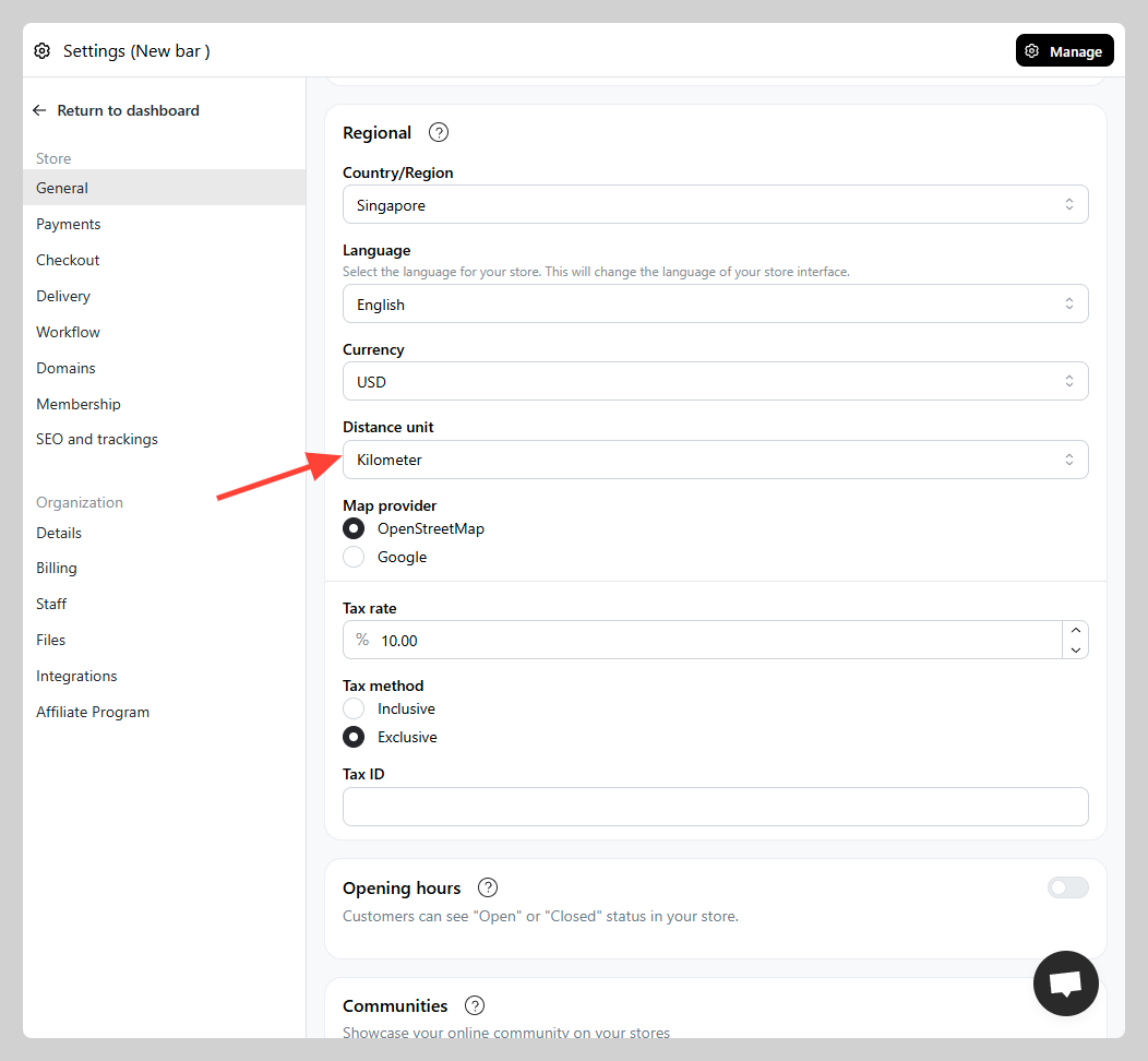 Change distance unit (km/miles)