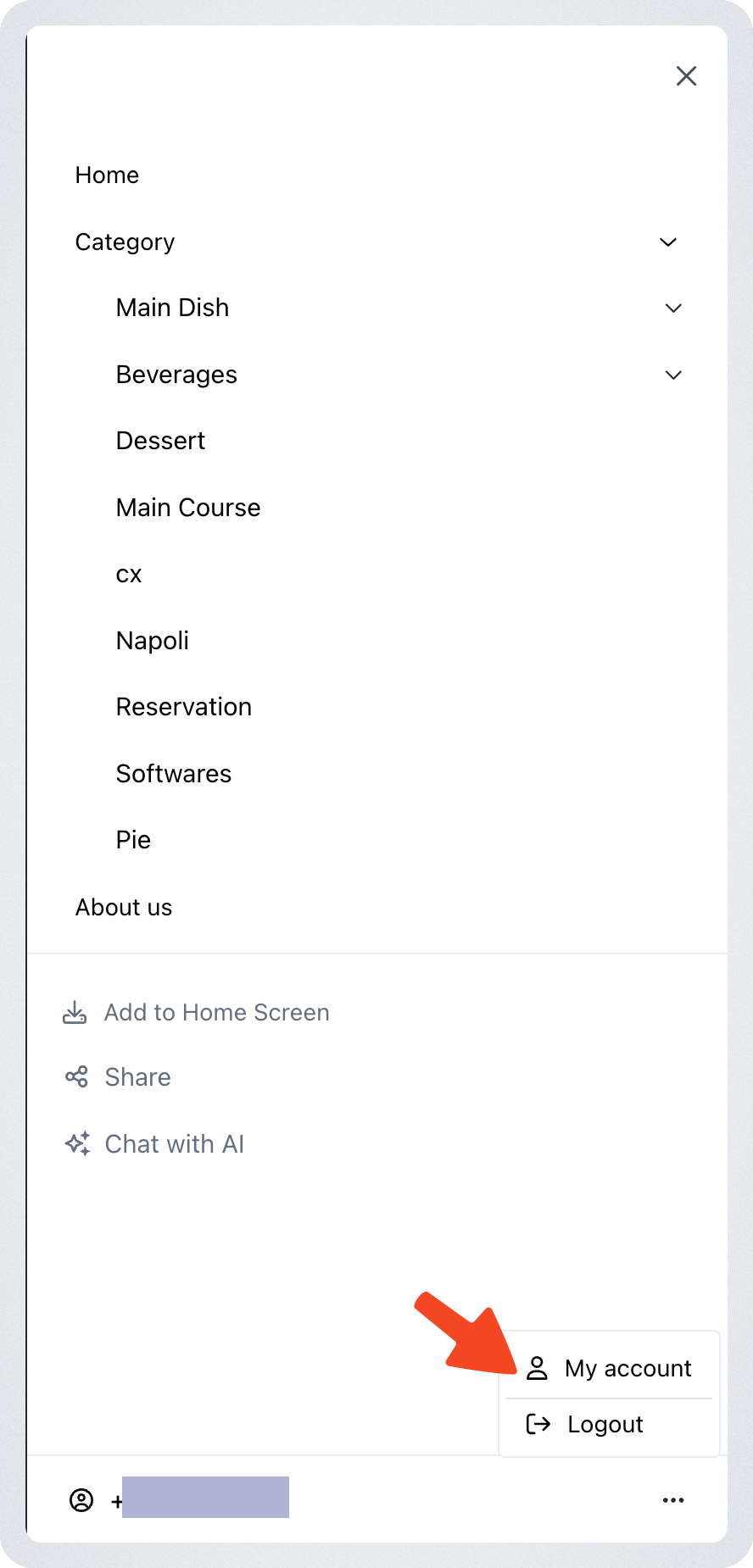 Customer Account Page