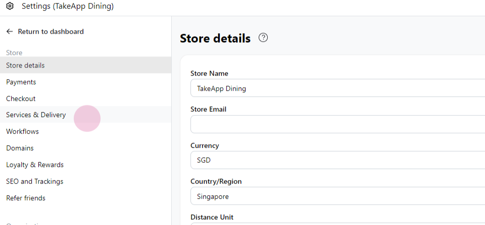Delivery fee by distance