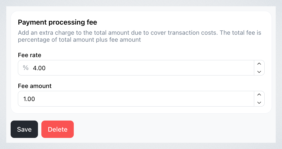 Payment Processing Fee
