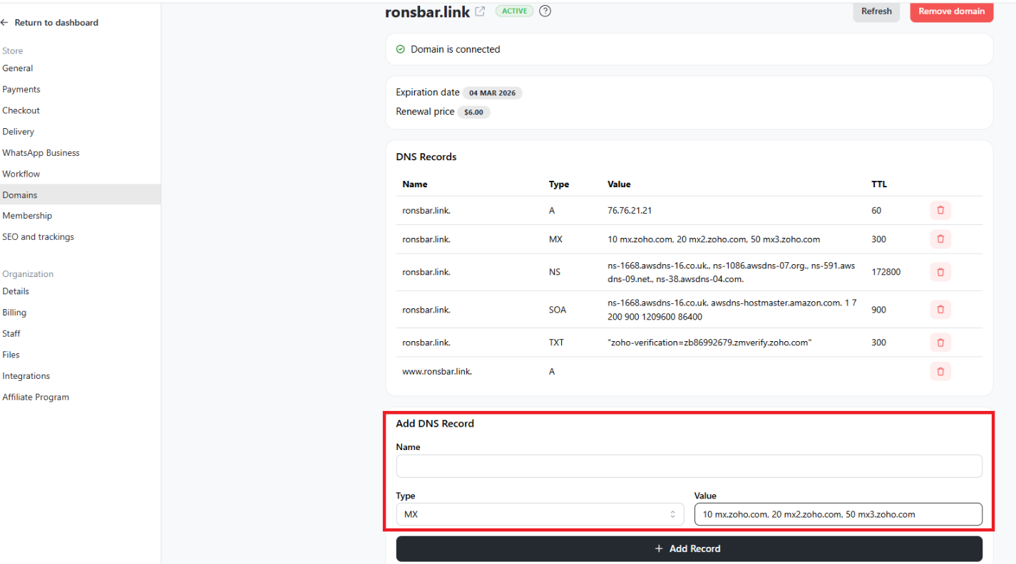 Create a domain-based email