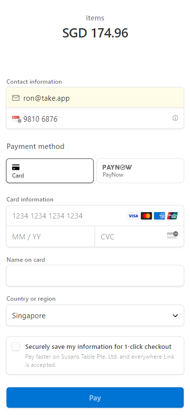 Stripe payment