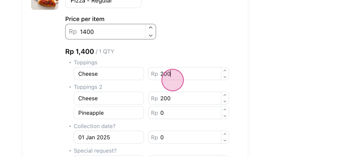 Edit Order Item Details