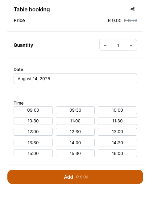 Booking Products