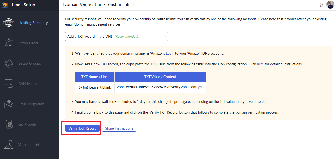 Create a domain-based email