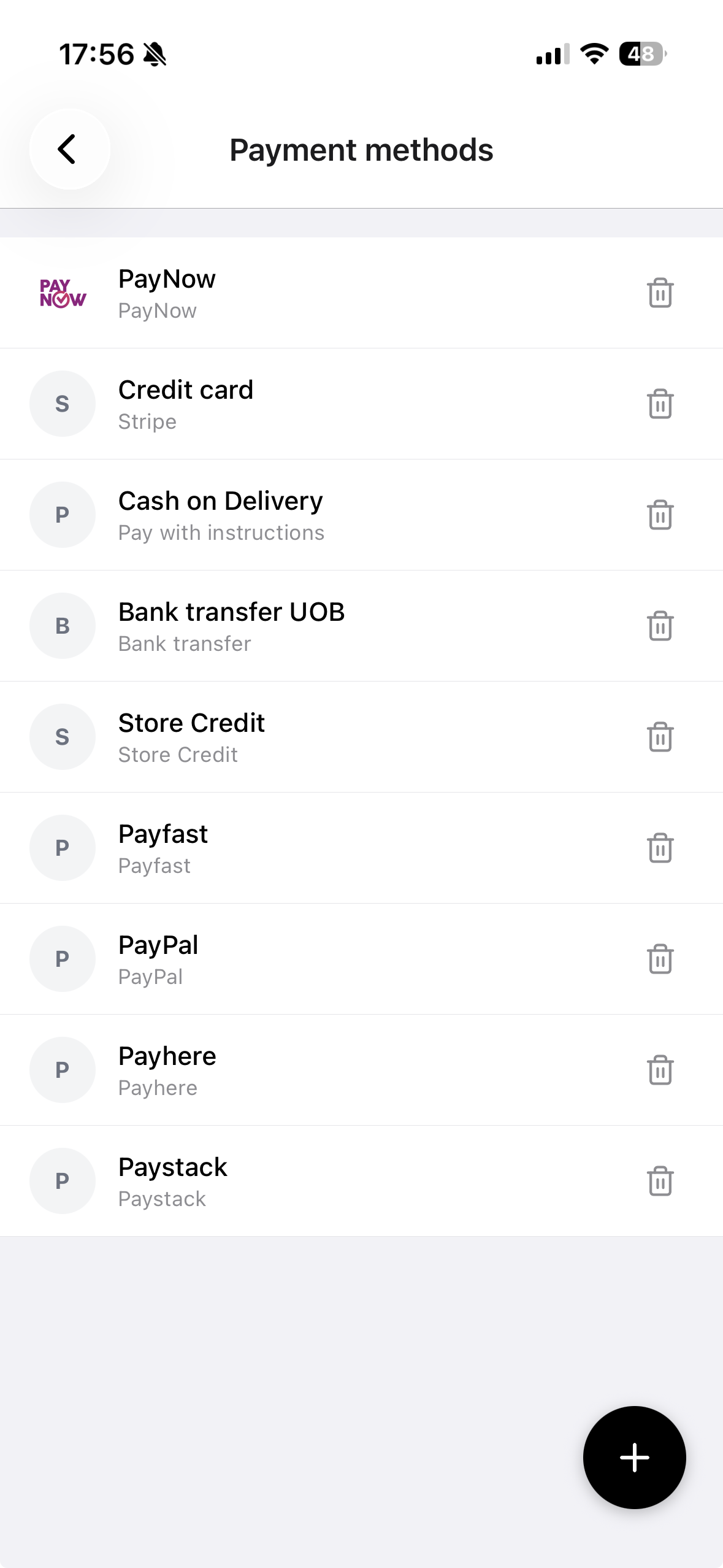 Add payment methods in POS Mobile App