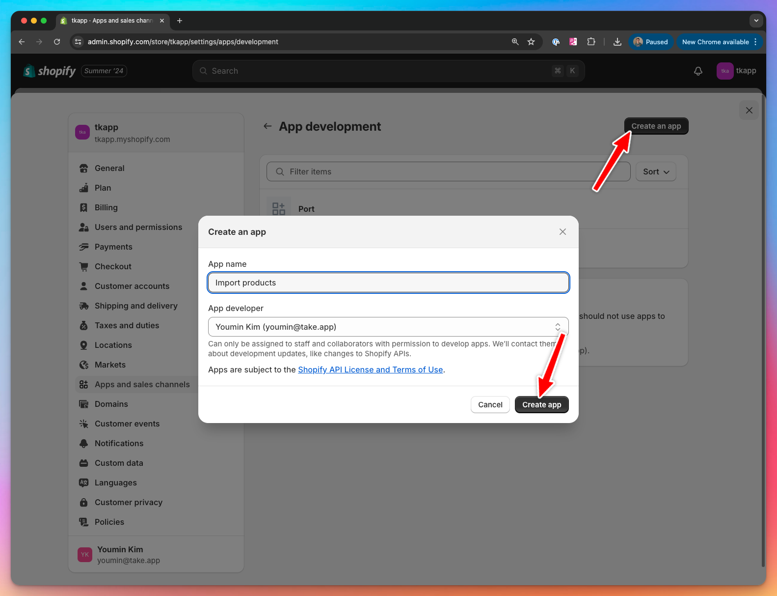Create an app