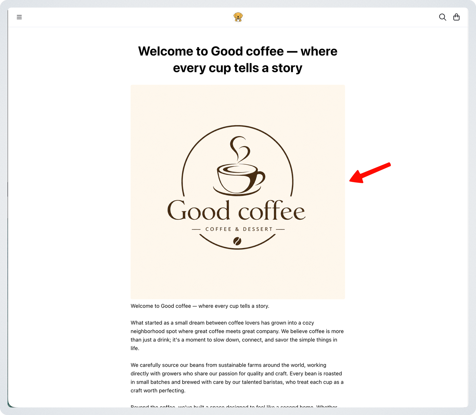 Upload images in pages editor