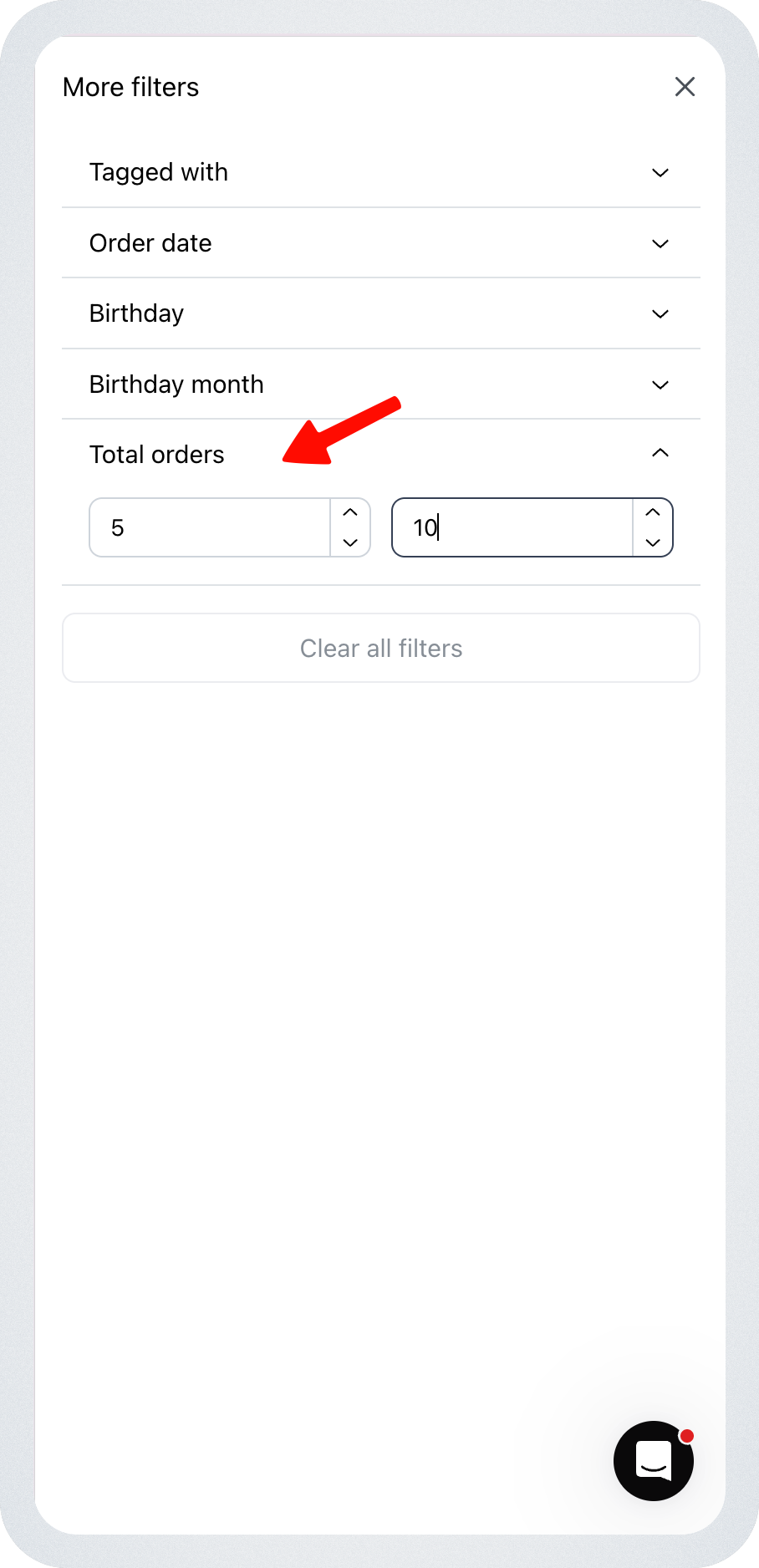 Filter Customers