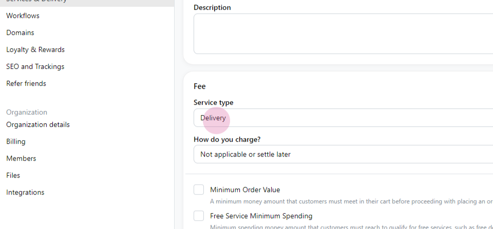 Delivery fee by distance