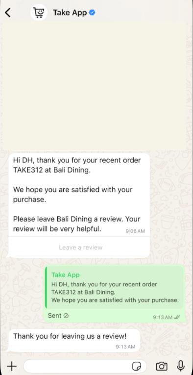 Request Review in WhatsApp