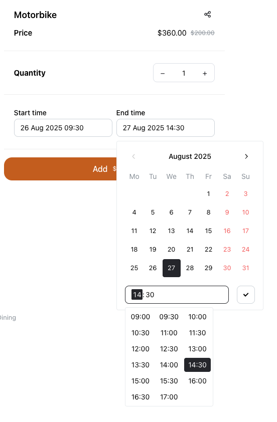 Booking Products