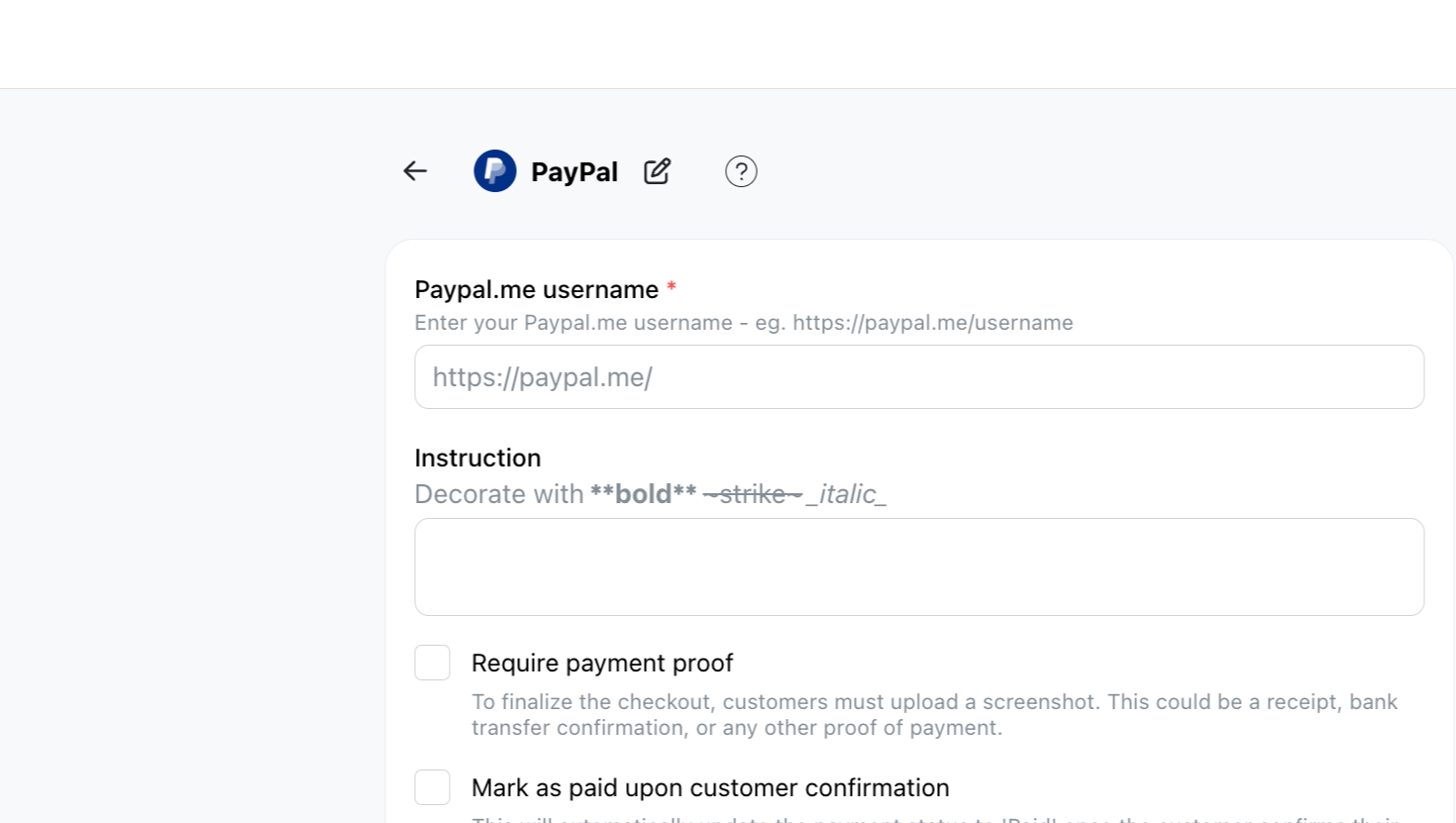 Add payment methods